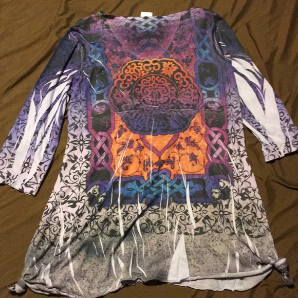 Bleu women’s shark bite blouse Xl - Picture 5 of 5